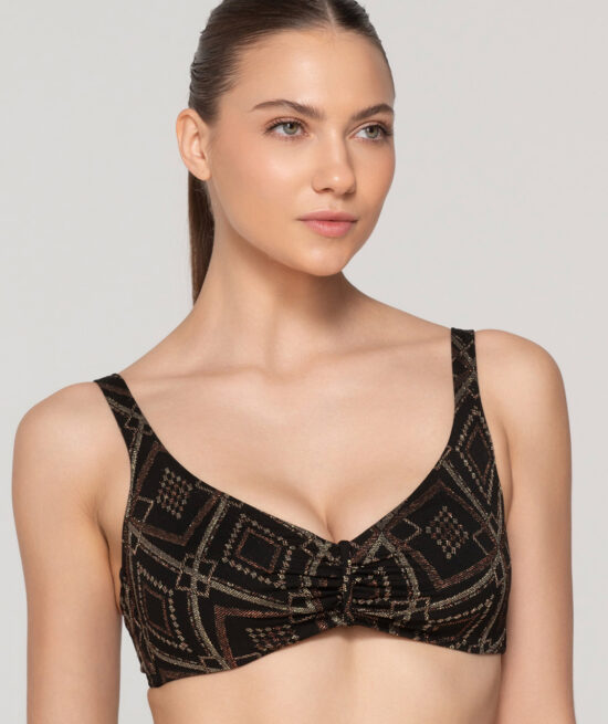 Manhattan 94323 bralette with removable cup black close cut