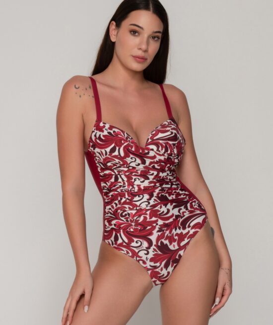 Nerida 94268 swimsuit balconette with molded cup red close cut