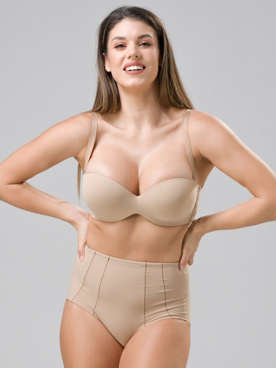 Secret Sense 11062 low cut strapless 2107 tummy control brief beige front 937x1249